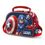 Karactermania - Sac isotherme 3D porté-repas Captain America Patriot pour enfant - 25,5 x 10 x 20 cm - Design en relief, bretelle réglable et compartiment thermique