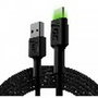 Green Cell KABGC13 Câble USB Noir et Vert 2 m