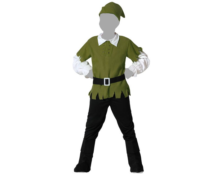 Carnavalino Disfraz Arquero - Costume d'Archer Fantasie Vert pour Enfant Garçon - Taille 3-4 Ans