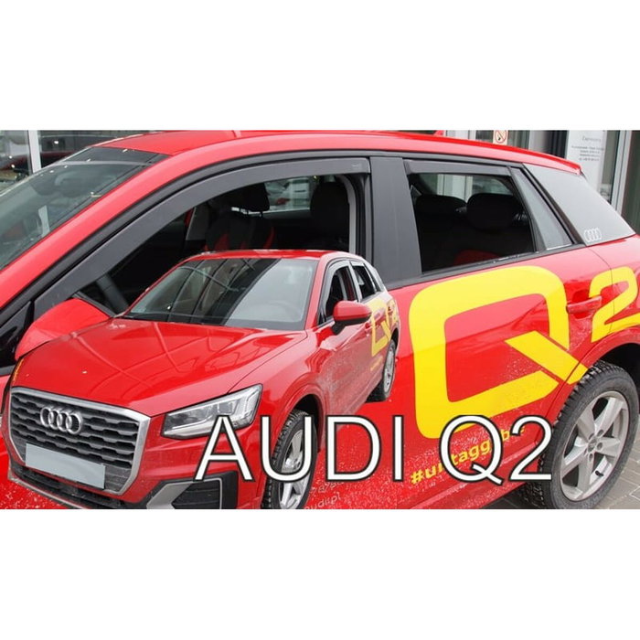 Heko Déflecteurs de ventanilla arrière pour Audi Q2 5D 2016-2023 (Ensemble) de couleur fumée transparent
