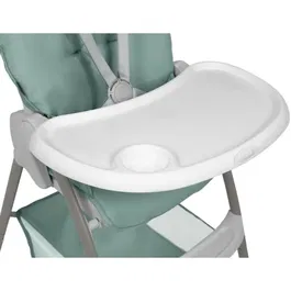 Hauck Sit N Fold Chaise Haute Pliable Dusty Mint (6 Mois à 15 kg) - Siège Confortable Harnais 5 Points, Plateau Repas XL Amovible, Panier de Rangement