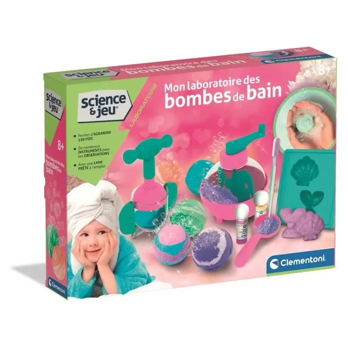 Clementoni Mon Laboratoire des Bombes de Bain - Kit Créatif avec Accessoires pour Créer des Bombes de Bain Colorées, Parfumées et Pétillantes Clementoni Mon Laboratoire des Bombes de Bain - Kit Créatif avec Accessoires pour Créer des Bombes de Bain Colorées, Parfumées et Pétillantes