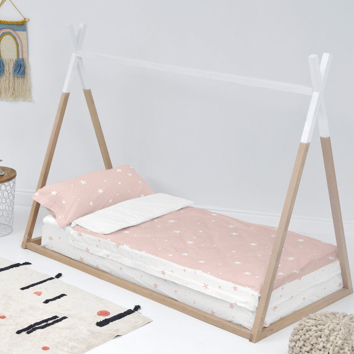 Housse de couette non rembourrée HappyFriday Basic Kids Little star Rose 90 x 200 cm Housse de couette non rembourrée HappyFriday Basic Kids Little star Rose 90 x 200 cm