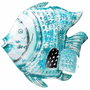 Bougeoir Alexandra House Living Bleu Bois de manguier 15 x 83 x 107 cm Poisson