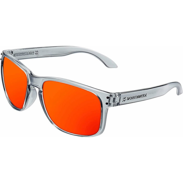Northweek BOLD BRIGHT GREY Lunettes de soleil Polarisées Unisexe Gris Argent avec verres rouges