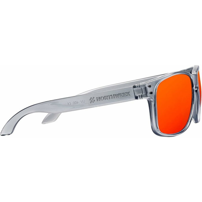 Northweek BOLD BRIGHT GREY Lunettes de soleil Polarisées Unisexe Gris Argent avec verres rouges