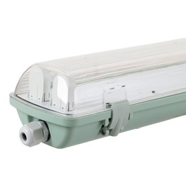 Luminaire étanche IP65 pour 2 x tubes LED T8 120cm ABS/PC Gris