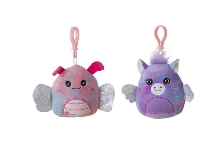 Creaciones Llopis Porte-clés 4 animaux assortis colorés 12 cm - Jouet en polyester pour enfant dès 36 mois