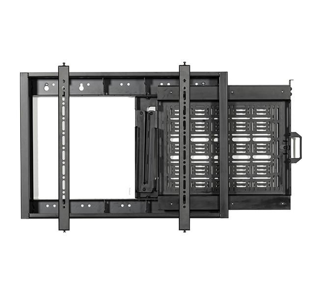 B-Tech BT7883 Support mural pour écran plat avec tiroir coulissant de rangement AV, noir