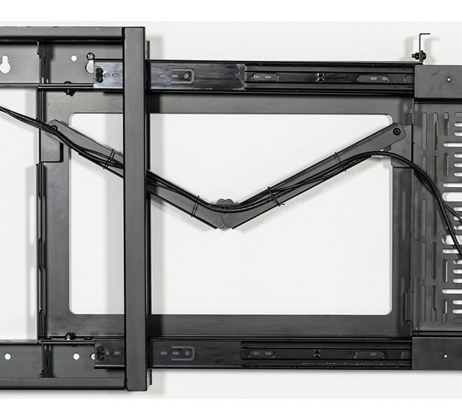 B-Tech BT7883 Support mural pour écran plat avec tiroir coulissant de rangement AV, noir