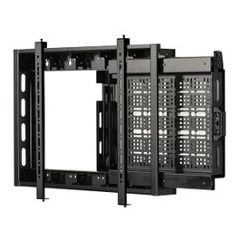 B-Tech BT7883/B Support mural pour écran plat avec plateau de rangement AV coulissant, noir