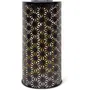 Garden ID Colonne - Lampe solaire pour jardin avec batterie rechargeable, éclairage 6 à 8h, bouton marche/arrêt, couleur or et noir, diamètre 15 cm, hauteur 30 cm