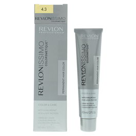 Revlon Revlonissimo Colorsmetique Teinture Permanente avec Acide Hyaluronique - 4.3 Medium Golden Brown - 60 ml
