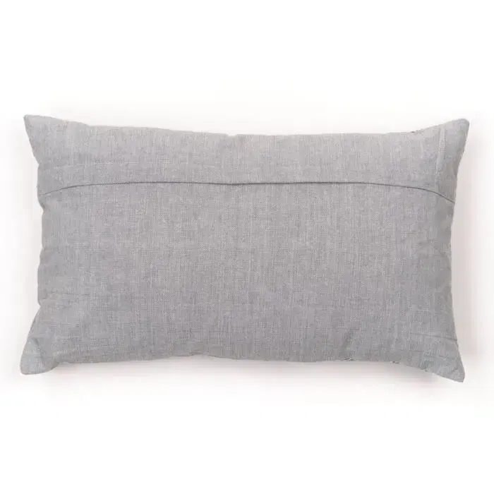 Today - Coussin brodé Capucine, housse en coton 100% avec broderie HOME et finition dentelle, 30 x 50 cm, déhoussable, gamme Charme