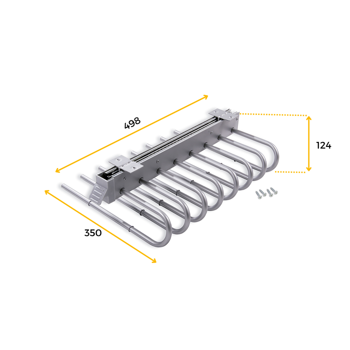 Emuca Porte-pantalons extractible, Droite, Peint en aluminium Emuca Porte-pantalons extractible, Droite, Peint en aluminium