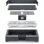 Severin Barbecue Électrique de Table PG8567 avec Grille en Fonte d'Aluminium 44.5 x 26 cm, Thermostat Réglable 2200W, Pare-Vent Amovible, SafeTouch
