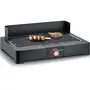 Severin Barbecue Électrique de Table PG8567 avec Grille en Fonte d'Aluminium 44.5 x 26 cm, Thermostat Réglable 2200W, Pare-Vent Amovible, SafeTouch