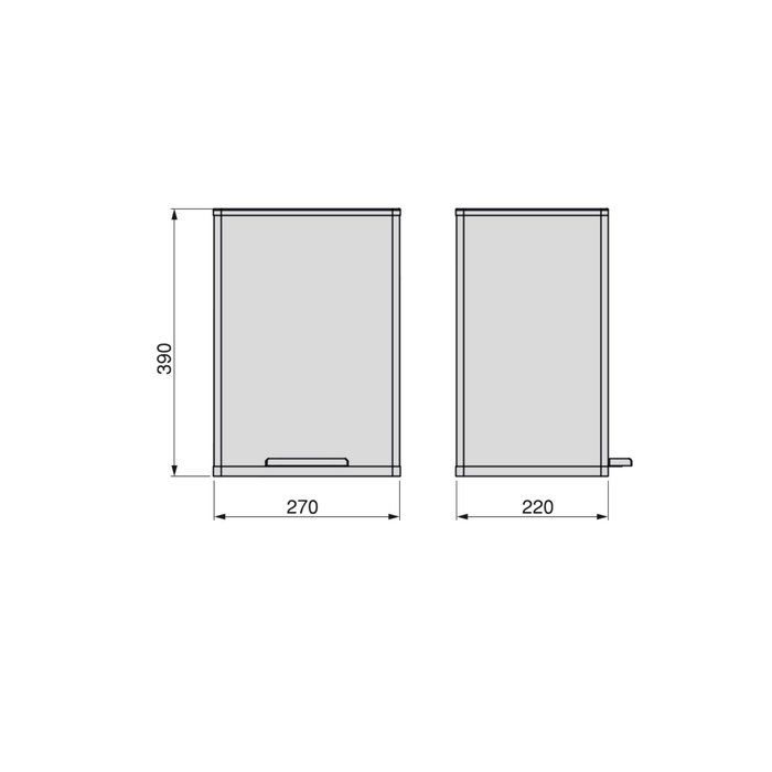 Emuca Bac de tri sélectif a compartiments Recycle, ouverture du couvercle par pédale, 1x12litres, Aluminium, Peint en blanc