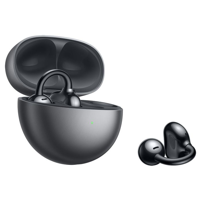 Huawei FreeClip - Casque audio True Wireless sans fil Bluetooth avec crochets auriculaires pour appels et musique - Recharge USB Type-C - Noir
