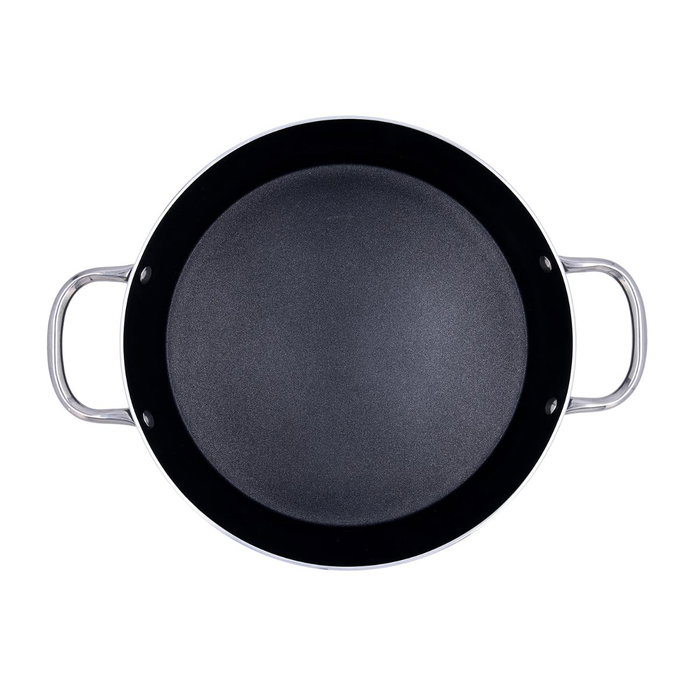 Quid Naturalia Poêle à Paella en Aluminium Prensado 28x5 cm, 2 Couches Antiadhésives, Compatible Induction, Gaz, Vitrocéramique, Four, Vert