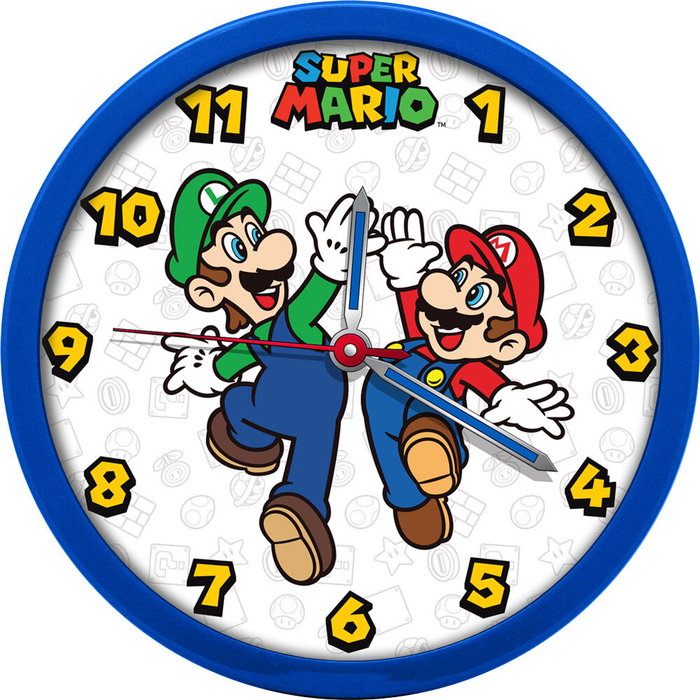 KIDS LICENSING - Horloge murale Super Mario Bros, décoration chambre, 25 cm KIDS LICENSING - Horloge murale Super Mario Bros, décoration chambre, 25 cm