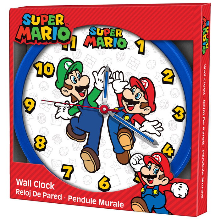 KIDS LICENSING - Horloge murale Super Mario Bros, décoration chambre, 25 cm KIDS LICENSING - Horloge murale Super Mario Bros, décoration chambre, 25 cm