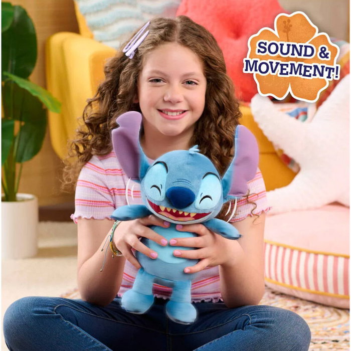 JUST PLAY Peluche Stitch Disney 28cm avec son et mouvement