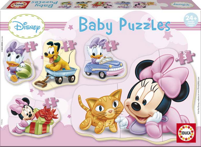Educa Puzzle bébé Baby Minnie, 5 puzzles progressifs de 3 à 5 pièces