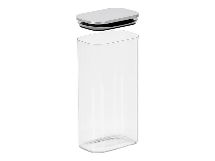 Vivalto Boîte Rectangulaire en Borosilicate 1,8L avec Couvercle en Acier 22x22x8 cm (Set de 12)