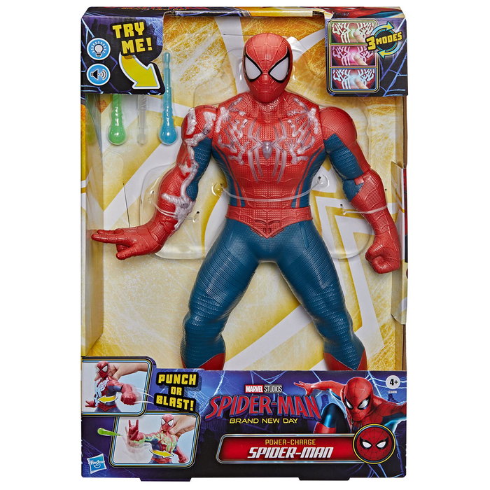 Hasbro Marvel Spider-Man Energized Figure Électronique 36,8 cm - Jouet avec Lumière et Son - Anglais, Français, Allemand, Italien, Portugais, Espagnol