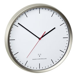 TFA Horloge murale analogique radio-commandée Frame Stainless Steel 60.3521.02