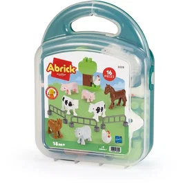 Ecoiffier Abrick 3329 - Jeu de Ferme - Les Animaux de la Campagne - 9 Figurines avec Enclos et Arbre - Jouet d'Éveil pour Enfant dès 18 Mois - Origine France