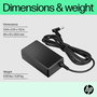 HP Adaptateur Secteur Intelligent 65W - Alimentation PC Portable avec Connecteur à Angle Droit 4.5mm, Technologie Smart Pin et Dongle de Conversion 7.4mm