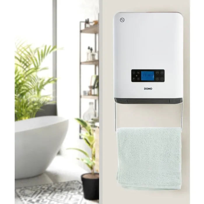 Domo Chauffage de salle de bain céramique intelligent mural blanc 2100 W