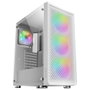 Mars Gaming MC-F Semitorre ATX Gaming Blanche, 4 Ventilateurs ARGB 120mm, Vitre Trempée, Panneau Mesh