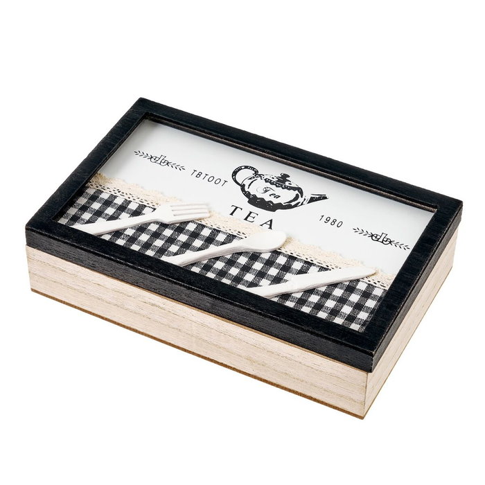Boîte pour infusions Multicouleur Verre Bois MDF 24 x 15 x 6 cm Boîte pour infusions Multicouleur Verre Bois MDF 24 x 15 x 6 cm