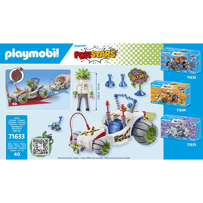 Playmobil Racing Professeur Funstars 71633 avec Kart