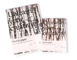 Innspiro Set de 2 blocs de papier pour esquisse A4 et A3, 30 pages 160g