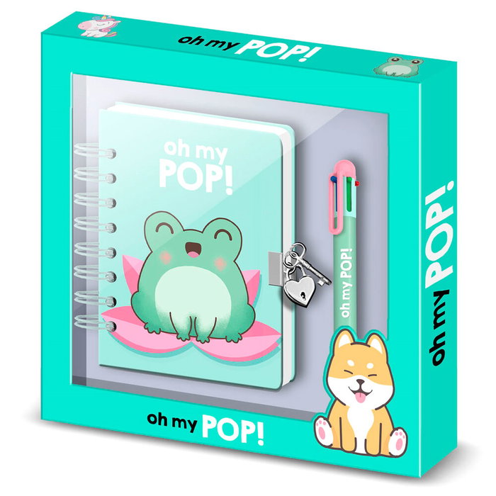 Karactermania Oh My Pop! Journal A5 et Stylo Froggy Turquoise