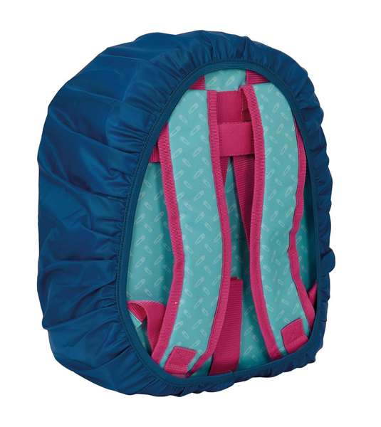 Safta Funda Impermeable pour Mochila Petite - Housse de Protection Contre l'Eau 27 x 50 x 36 cm en Polyester - Âge Recommandé: 3 Ans - Azur Marine