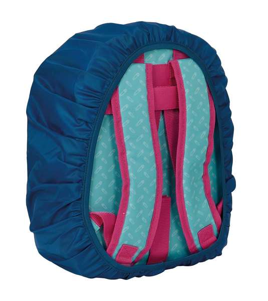 Safta Funda Impermeable pour Mochila Petite - Housse de Protection Contre l'Eau 27 x 50 x 36 cm en Polyester - Âge Recommandé: 3 Ans - Azur Marine