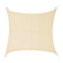 Faura Toldo voile d'ombrage carré beige 3,6 x 3,6 m en polyéthylène avec œillets inox
