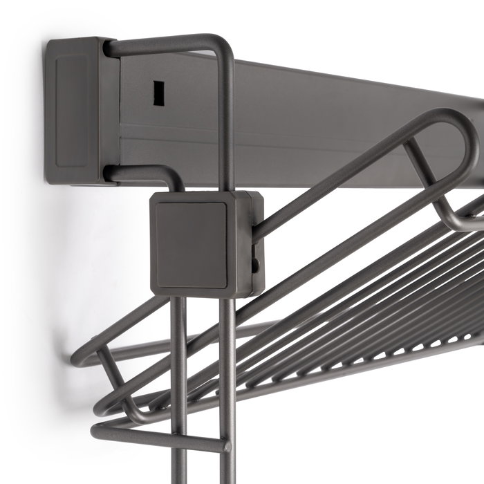 Emuca Porte-chaussures latéral coulissant pour placards et dressing Quartz, Droite, Acier, Titane