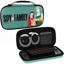 Konix - Housse de transport et protection pour Nintendo Switch 2, Switch et Switch OLED - Motif Spy x Family Forger - Vert - Avec filet intérieur et 8 compartiments pour cartouches