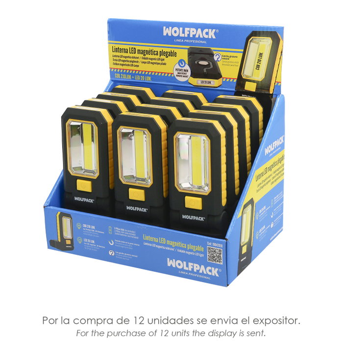 WOLFPACK LINEA PROFESIONAL Lampe LED Professionnelle Multifonction Pliable 210 Lumens