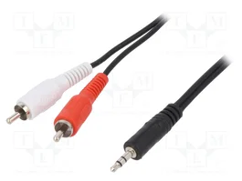 LOGILINK Câble Jack 3,5mm 3pin vers 2x RCA 5m noir