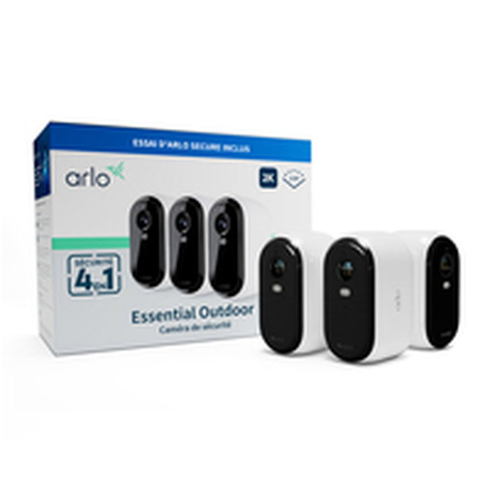Arlo Essential2 Pack de 3 Caméras de Sécurité Connectées 2K