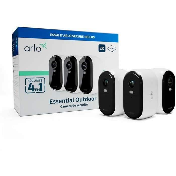 Arlo Essential2 Pack de 3 Caméras de Sécurité Connectées 2K