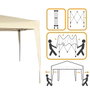 Color Baby Cenador Aktive Tente de jardin pliante en polyester crème 300x300x240 cm Abri de terrasse avec structure acier