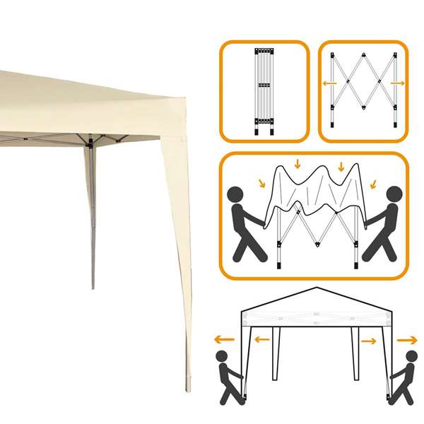 Color Baby Cenador Aktive Tente de jardin pliante en polyester crème 300x300x240 cm Abri de terrasse avec structure acier Color Baby Cenador Aktive Tente de jardin pliante en polyester crème 300x300x240 cm Abri de terrasse avec structure acier